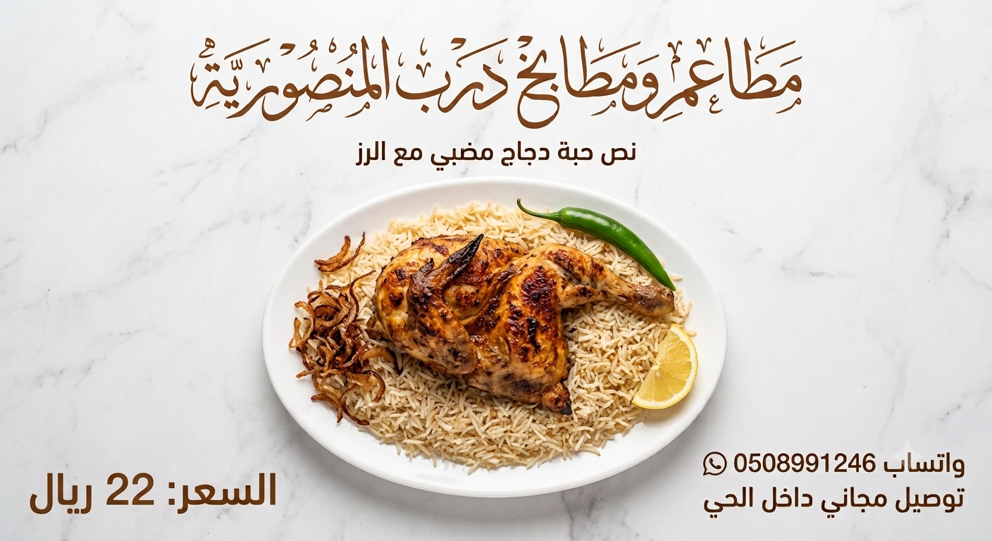 نص دجاج مضبي مع رز شعبي