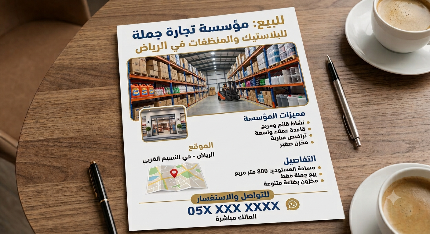 فرصة استثمارية لبيع موسسة تجارية
